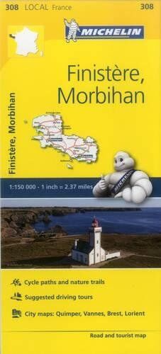 Michelin Travel Publications - Finistere, Morbihan - Michelin Local Map 308 (Mapas Local Michelin) - Preis vom 09.10.2026 07:28:09 h