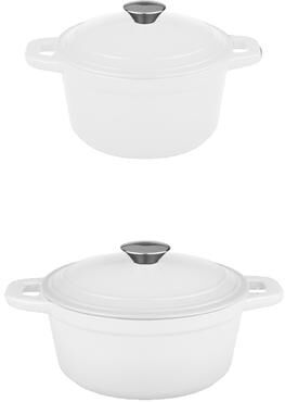 BergHOFF Neo 4pc Cast Iron Cookware Set, 3qt. & 7qt., White