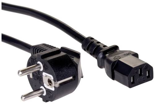 Akyga Strom Anschlusskabel [1x Schutzkontakt-Stecker - 1x Kaltgeräte-Buchse C13] 5m Schwarz