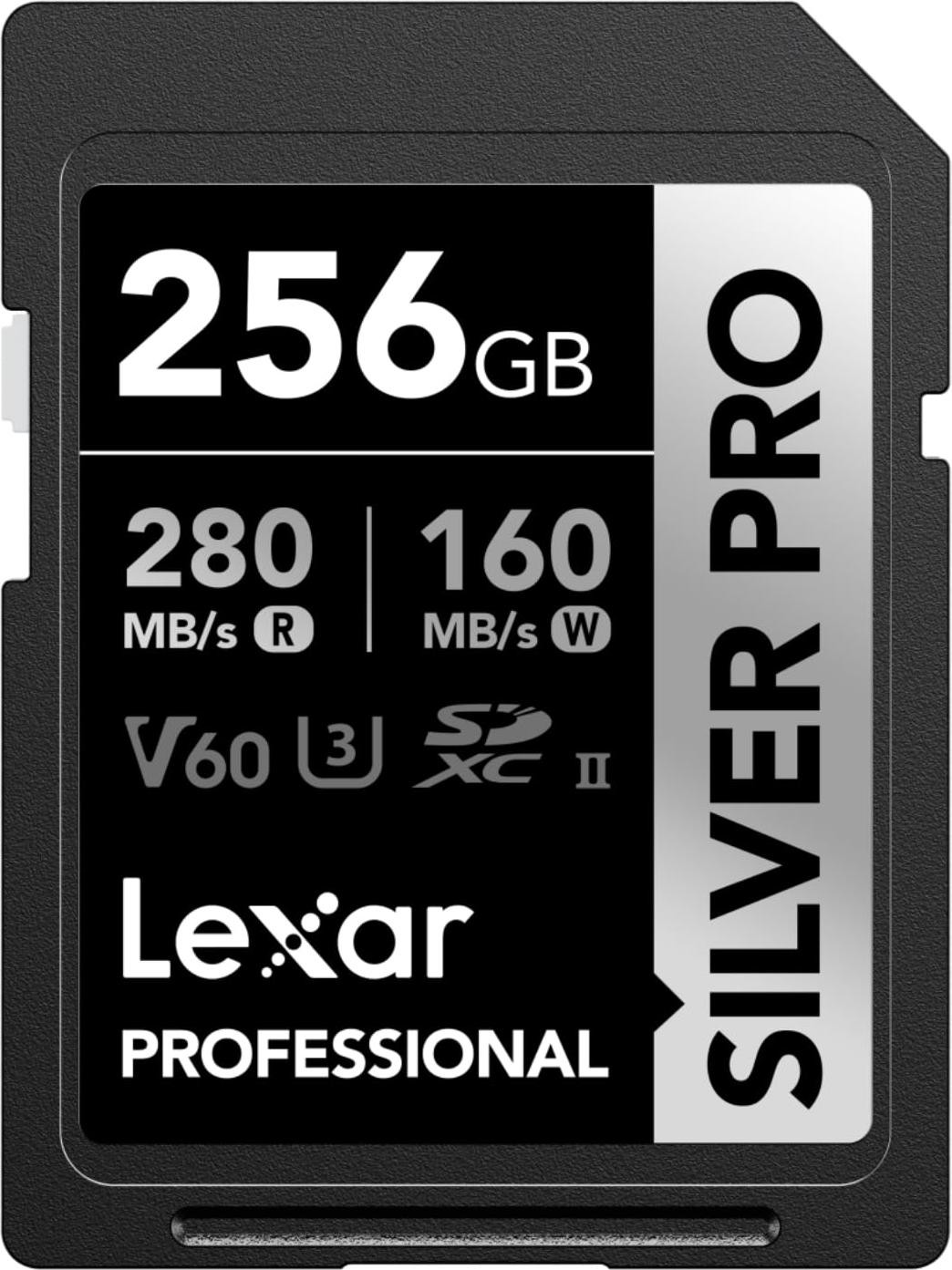 Lexar SILVER PRO SD-kaart, 256GB, UHS-II, tot 280MB/s leessnelheid, LSDSIPR256G-BNNAA