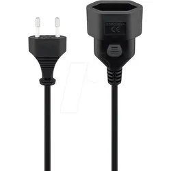 GOOBAY 50510 - Euro Verlängerung, Stecker-Buchse, schwarz, 5 m