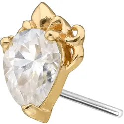 14 Karat Gold Aufsatz mit Titan Push Pin MOISSANIT-TROPFEN