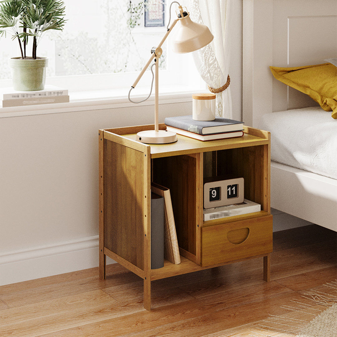 17 Stories 42.2 cm W Bedside Table Tawny 45.2cm H X 42.2cm W X 31.2cm D