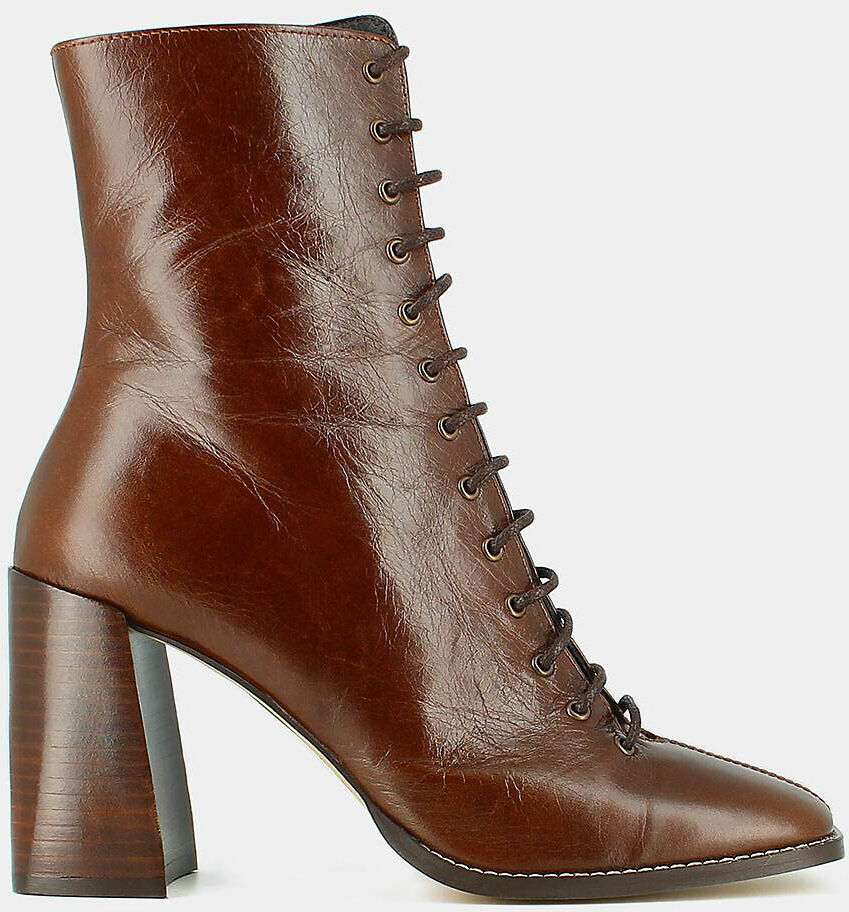 JONAK Bottines lacées en cuir vieilli Vandelle