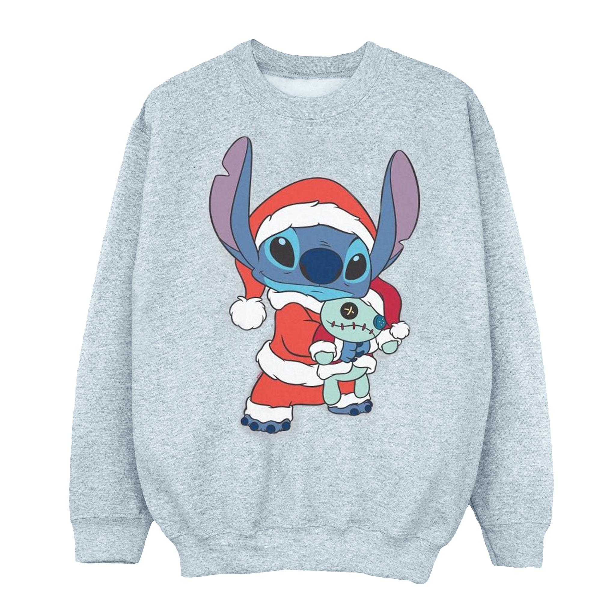 Disney Meisjes Lilo en Stitch Kerstmis Sweatshirt (Sportgrijs)
