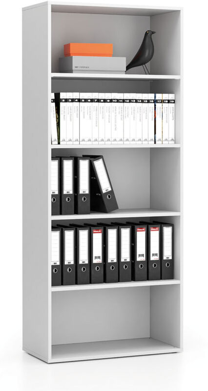 PLAN Hohes Büroregal LAYERS, 800 x 400 x 1905 mm, weiß