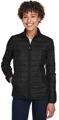 CORE365 CE700W Women's Prevail Packable Puffer Jacket in Black size XS   Polyester