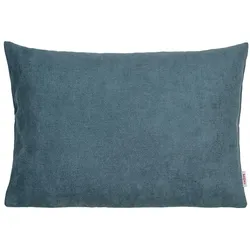 KISSENHÜLLE FarbTon Chenille-Haptik nordlicht-blau 35/25 cm