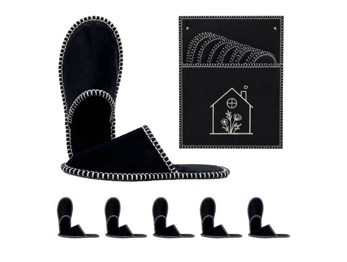 Relaxdays 6 paires de chaussons en feutre