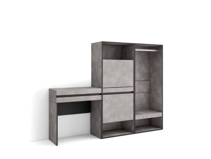 Table console d´entrée effet bois ciment 190x35x145cm