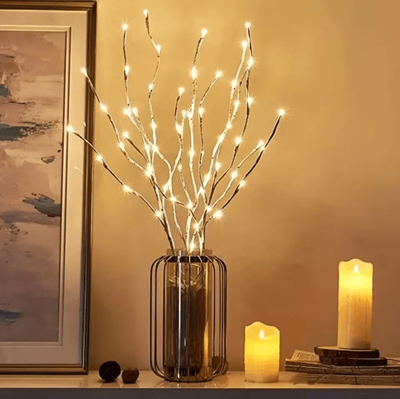 Inspire Picks White Birch Branch LED Twig Lights Battery Operated Decorative Tree Lights warm White 20led