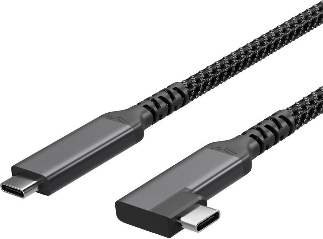 Shiverpeaks FL31-75014 USB-C Ladekabel USB C naar USB C 3.2 100W PD Textiel 1m 90 graden