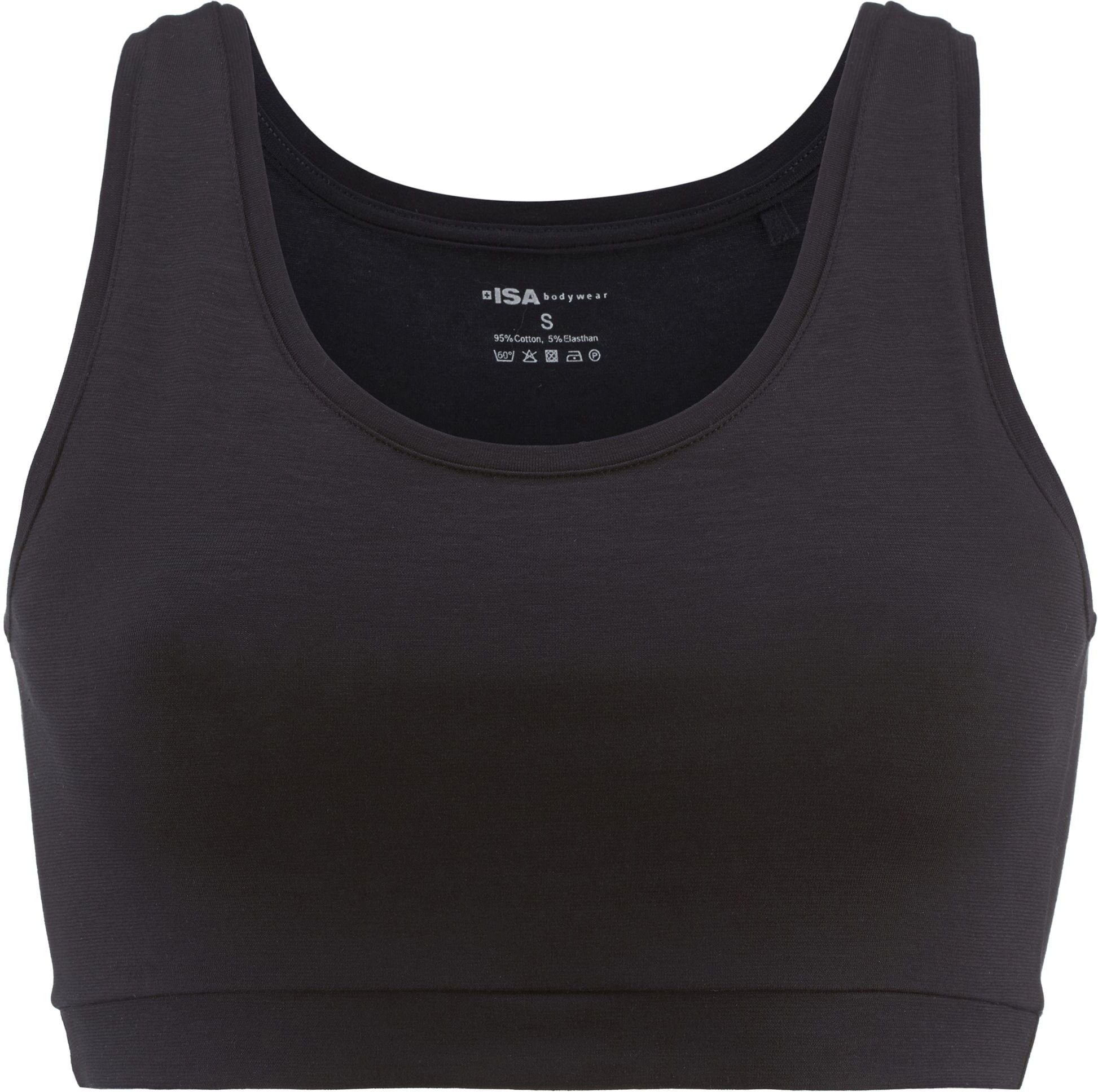 Bustier ISA BODYWEAR "Bustier", Damen, Gr. M, N-Gr, schwarz, Obermaterial: 95% Baumwolle CO. 5% Elasthan EL., BHs Bustier schwarz M, N-Gr