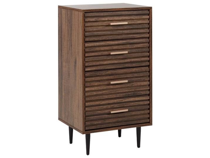 KOMMODE mit 4 Schubladen Dunkelbraun Keith