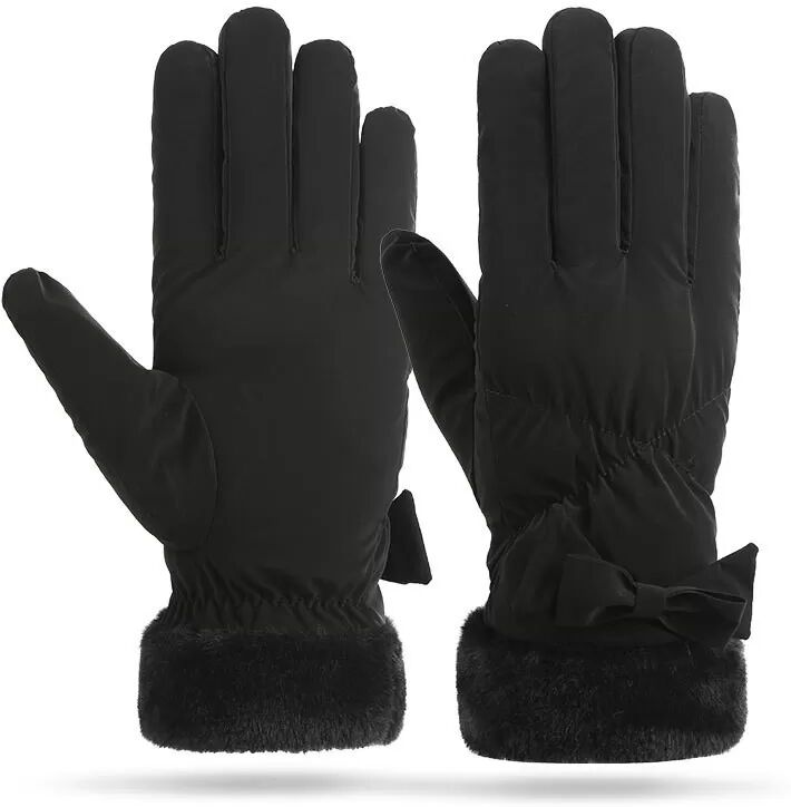 INF Gants chauds d'hiver pour femmes Le noir