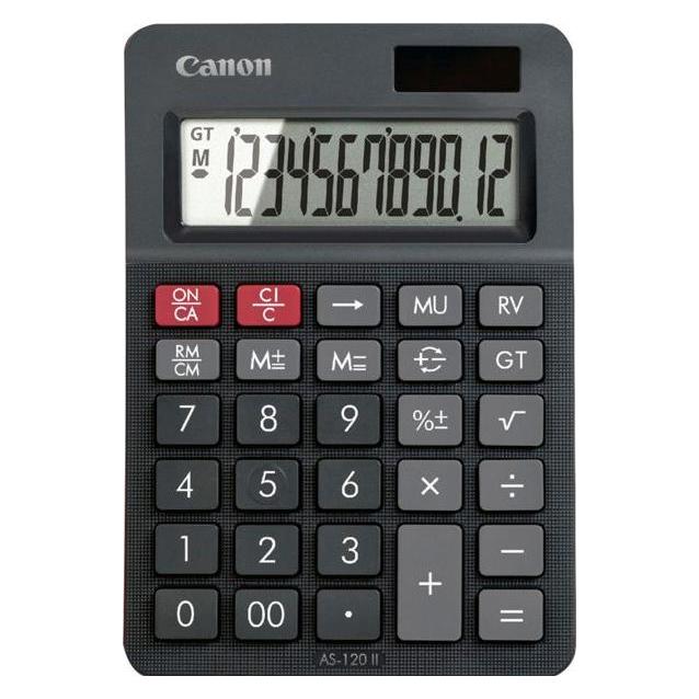 Canon Tischrechner AS-120 II (Batteriebetrieb, Solarenergie) (4722C003)