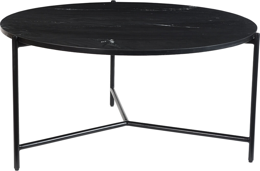 Miliboo Runder Couchtisch aus schwarzem Marmor D 90 cm BUMCELLO