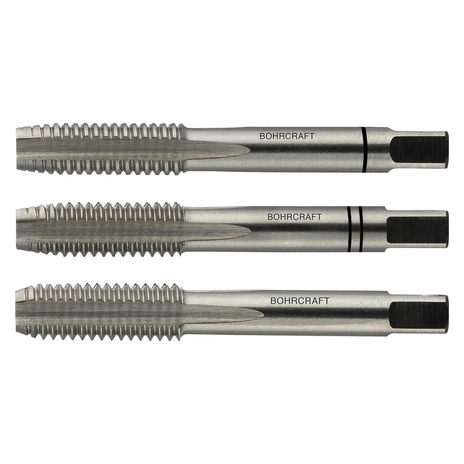 Bohrcraft Hand-Gewindebohrer-Satz HSSG DIN352 metrisches Linksgewinde M 6 (42728843)