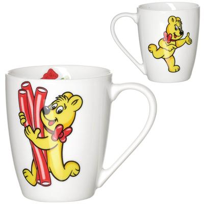 Becher RITZENHOFF & BREKER "HARIBO BALLA Sticks, 360 ml", weiß (bunt), B:13cm H:10cm Ø:9cm, Porzellan, Trinkgefäße, Becher, spülmaschinenfest
