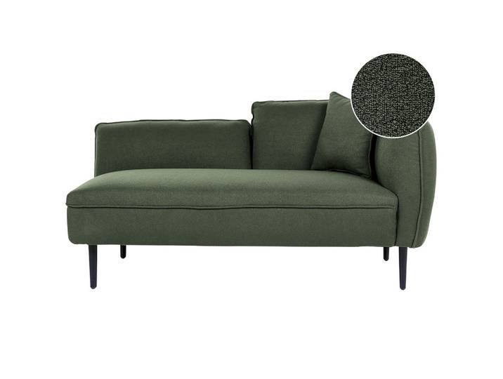 CHAISELONGUE Bouclé dunkelgrün rechtsseitig Chevannes