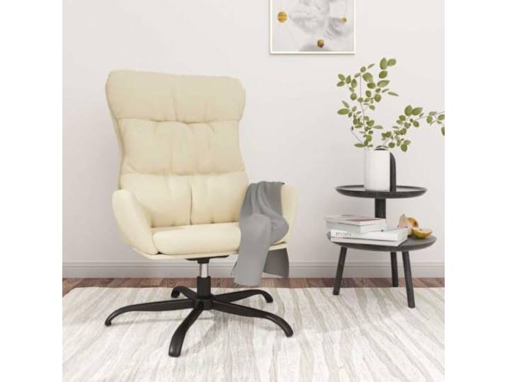 Relaxsessel Creme Stoff Drehsessel 360 Grad Stoffbezug in Creme,dick gepolstert,Metallgestell,360-Grad-Drehung,Armlehnen
