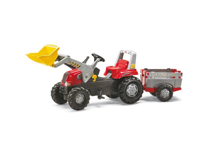 RollyJunior RT Lader+Farmtrail Rolly Toys Rot Kunststoff - Farbe: rot/grau