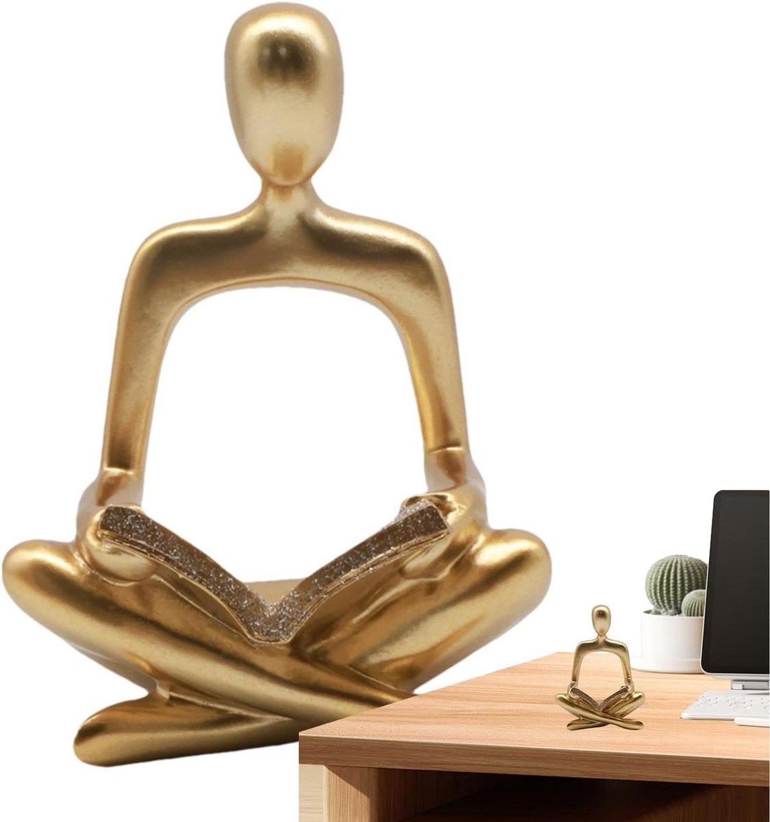 Denker Beeldje Abstracte Figuur Goudkleurig Hoogte: 9-13 cm