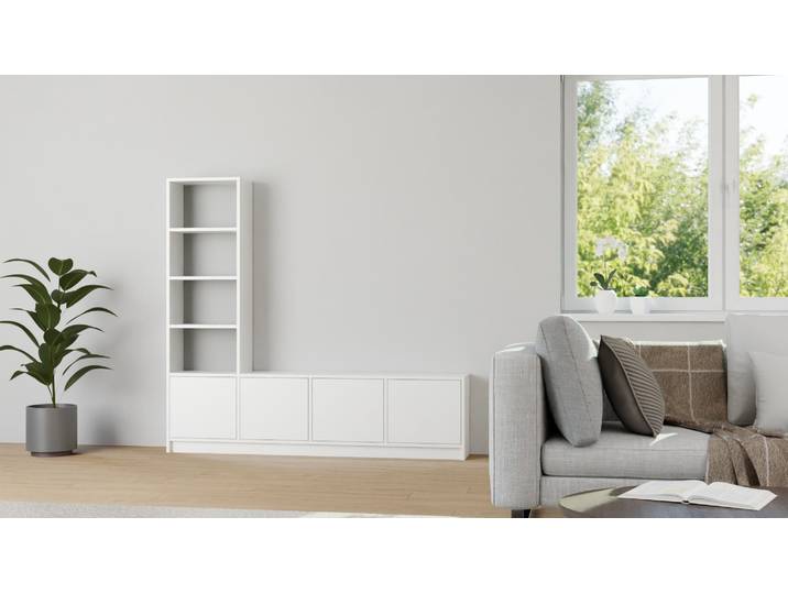 Stylishes Regalsystem MDF Beschichtet MDF Weiß matt