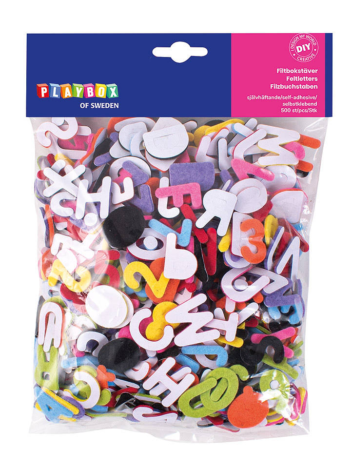 Playbox Filzaufkleber "Buchstaben" - 500 Stück - onesize