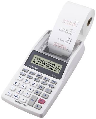 Sharp EL-1611V Druckender Tischrechner Weiß Display (Stellen): 12 batteriebetrieben, netzbetrieben (B x H x T) 99 x 42 x 191mm