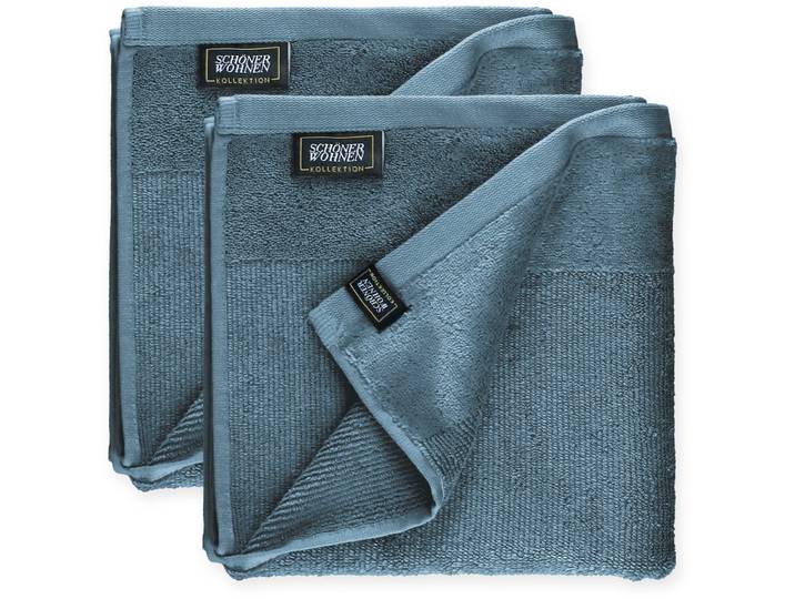 Handtücher Sense , blau, B:50cm L:100cm, Frottee, Obermaterial: 100% Baumwolle, SCHÖNER WOHNEN-KOLLEKTION, Handtücher, Handtücher, mit Velourborte, hautschmeichelnde Airtouch Qualität, super weich