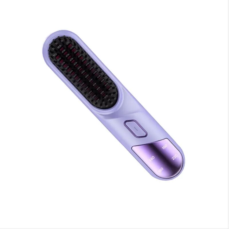 INF Kabellose Haarglättungsbürste mit Ionenpflege, tragbarer Mini-Hairstyler Violett