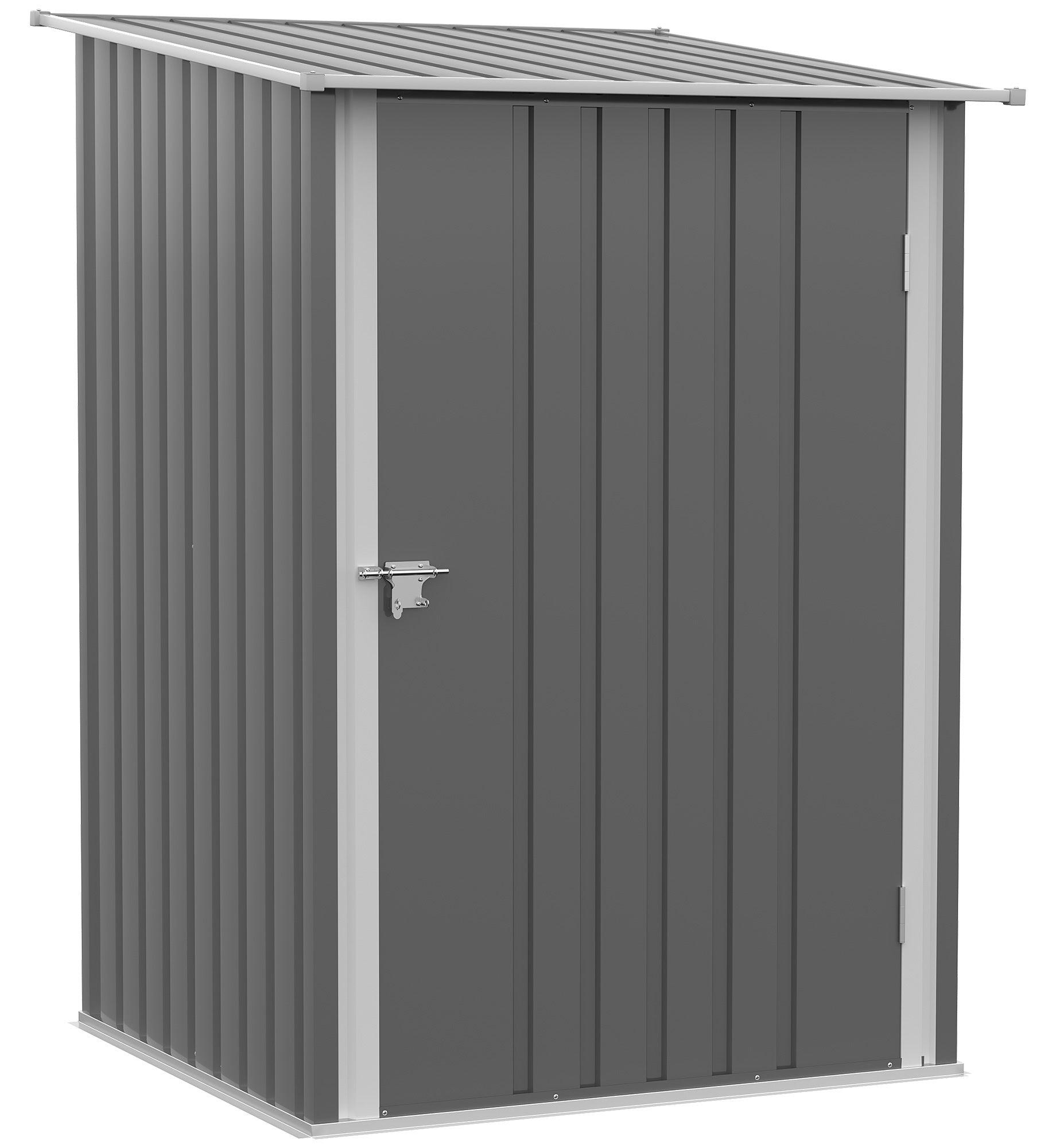 Metallischer Gartenhaus - Stahl-Schuppen - Gartenlagerraum - Garage - Aufbewahrungsschrank - Grau - Robust und wetterbeständig
