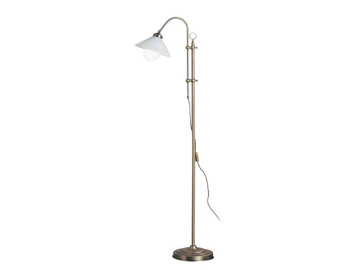 Lampadaire Landlife 23 x 172 x 47cm Blanc/Laiton Fer verni Verre dépoli LED E27