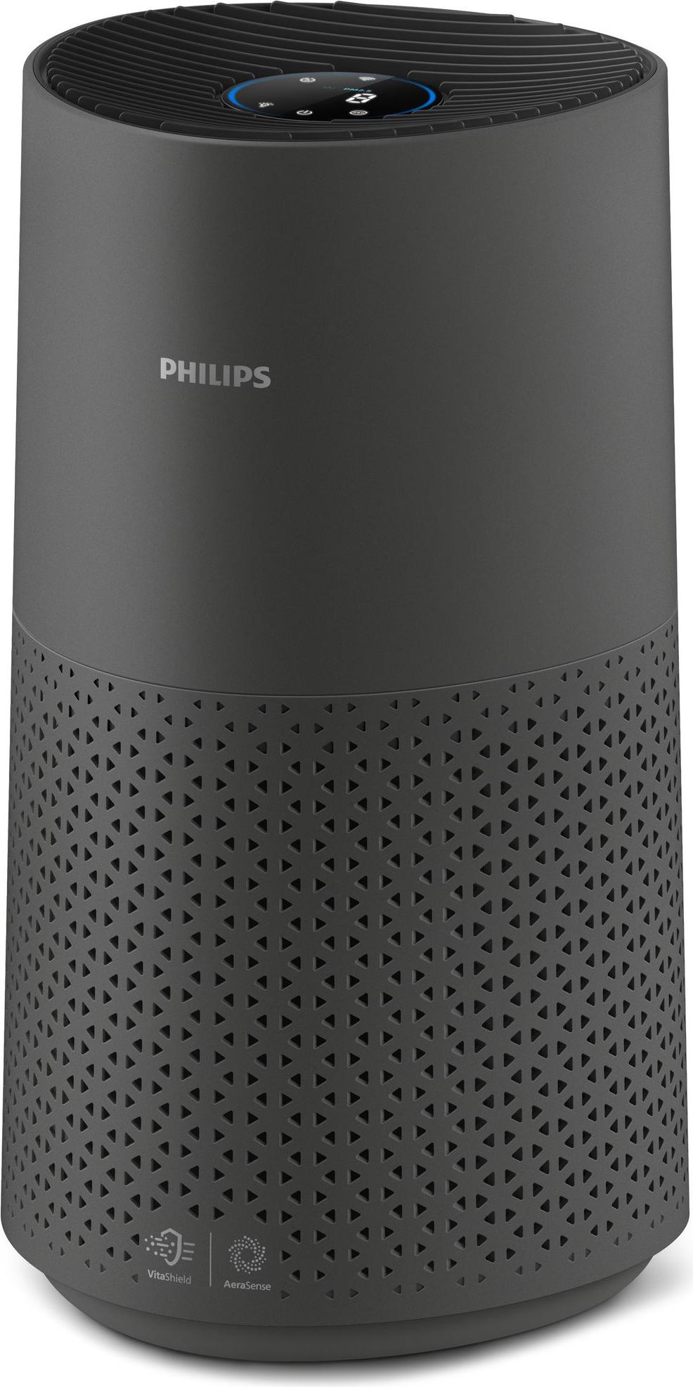 Philips Luftreiniger Series 1000i Smart mit App-Steuerung, HEPA-Partikel-Filter, bis zu 78 m², schwarz-grau (AC1715/11)