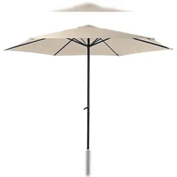 DELUKE Sonnenschirm THOMAS Ø 300cm 6 Streben Creme Polyester Gartenschirm Balkonschirm UV-Schutz