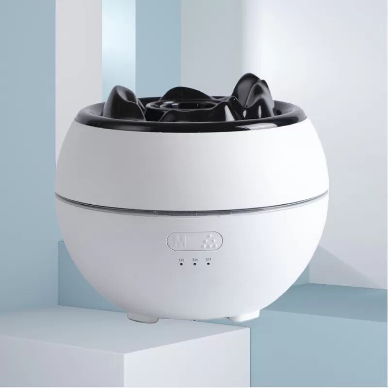 INF Flammeneffekt Aroma Diffuser Luftbefeuchter - Ultraschall Ätherisches Öl Diffuser mit simuliertem Flammenlicht Weiß