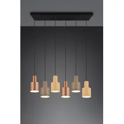 Trio 319400617 Pendelleuchte Agudo 6x40W | E27 | IP20 - höhenverstellbar, Kaffee, Beige, Braun