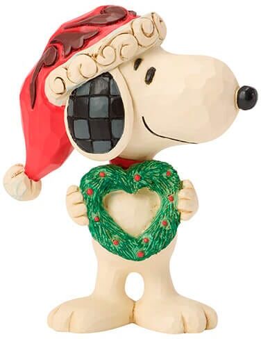 Peanuts by Jim Shore Snoopy with Heart Wreath Mini Christmas Figurine