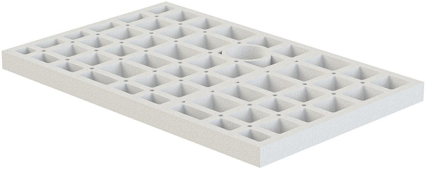 Schedel Plan Unterbauelement mit Waben 100 x 80 x 8 cm, Duschabläufe, QUADROU10080, - B: 100 T: 80 H: 8 cm