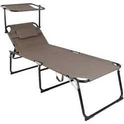 Mojawo, Liegestuhl, XXL Aluminium verstellbare Gartenliege mit Dach L200xB70cm (200 cm)