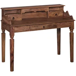 SCHREIBTISCH – Massivholz, 115 cm, Landhausstil, 3 Schubladen, Vintage-Optik