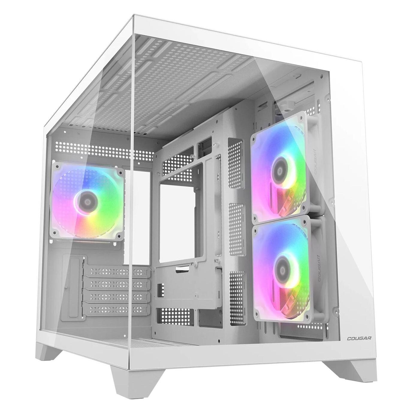 Cougar Gehäuse Mini-Tower FV150, ARGB, Weiss (mATX, Mini-ITX) (CGR-2QA6W-RGB)