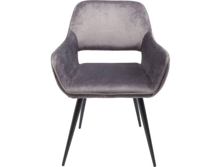 Chaise avec accoudoirs San Francisco velours gris Kare Design