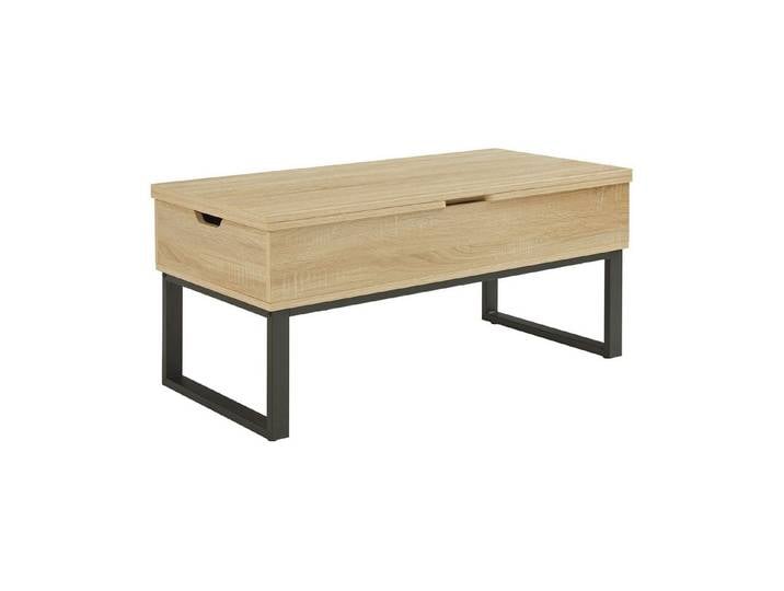 en.casa Couchtisch, »Rauli« erweiterbar 100x50x47 cm Metallgestell Eicheoptik
