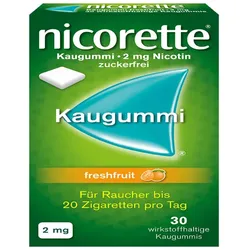 nicorette Kaugummi 2mg freshfruit zur Rauchentwöhnung 30 St