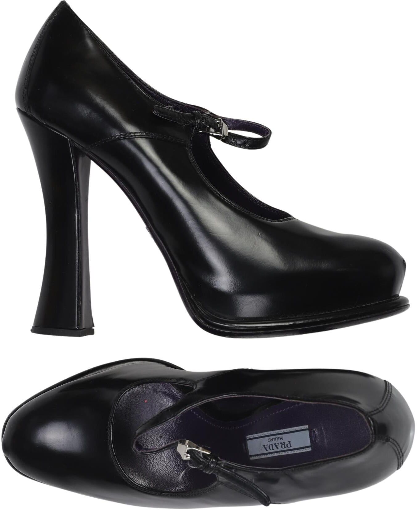 Prada Damen Pumps, Schwarz, Gr. EU 38, Leder - Second Hand