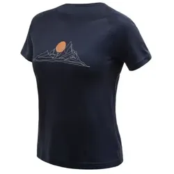 Sensor Merino Blend Moon Damen T-Shirt Kurzarm Deep Blue Gr. M