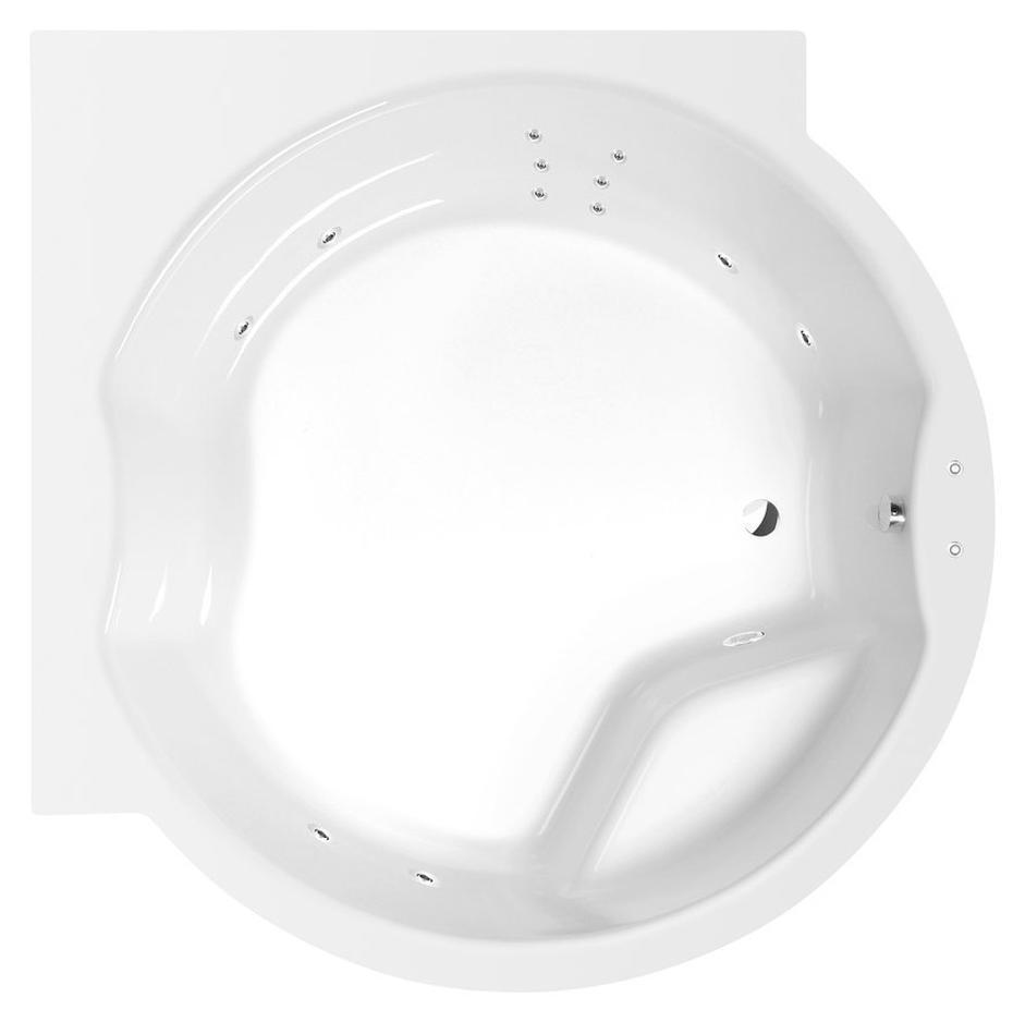 Polysan ROYAL CORNER Whirlpool-Badewanne, 173x173x49cm, Attraction Hydro, Chrom