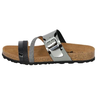 Pantolette LICO "Pantolette Bioline Fashion", Damen, Gr. 37, grau, Synthetik, Schuhe Pantolette